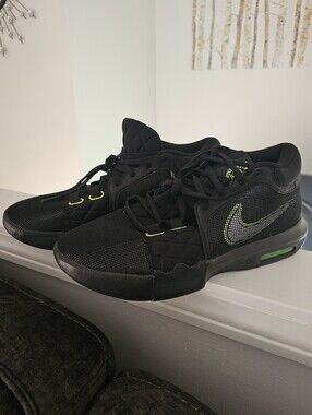 Nike LeBron Witness 8 basketball shoes in a black volt green colorway Mens 13